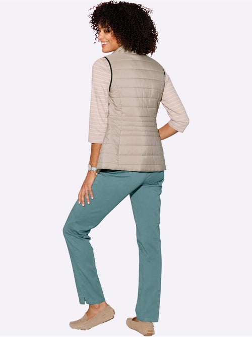 Jean femme taille haute avec ceinture élastique et 2 poches - Taille standard - Moda Vilona - Kiabi