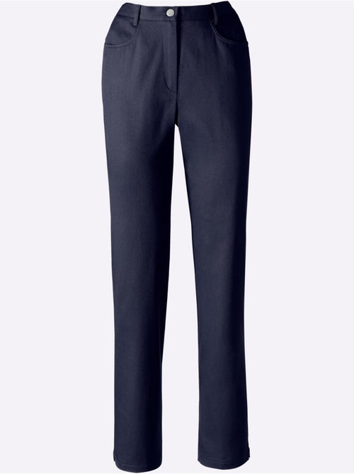 Jean femme taille haute avec ceinture élastique et poches - Taille standard - Moda Vilona - Kiabi