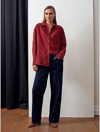 Jean femme taille mi-haute à jambe droite dilvin