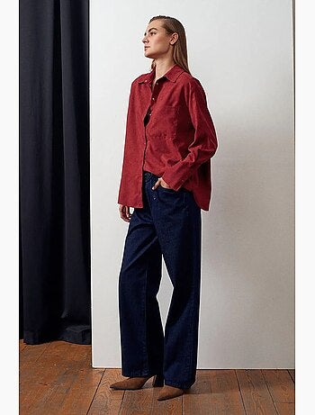 Jean femme taille mi-haute à jambe droite dilvin