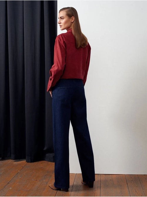 Jean femme taille mi-haute à jambe droite dilvin - Kiabi Jean femme taille mi-haute à jambe droite dilvin - Kiabi