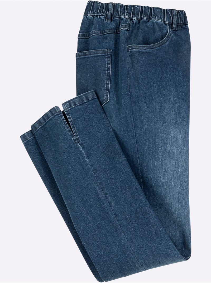 Jean Fentes Aux Chevilles - Taille Courte - Moda Vilona Bleu jean - Kiabi