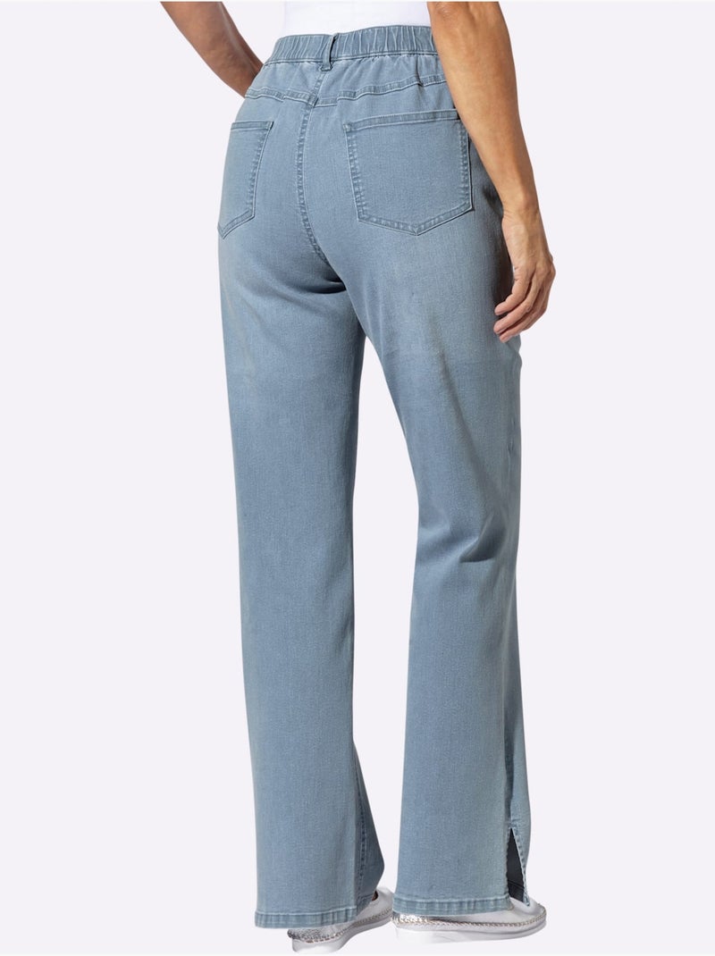 Jean Fentes Aux Chevilles - Taille Standard - Moda Vilona Bleu Blanc - Kiabi