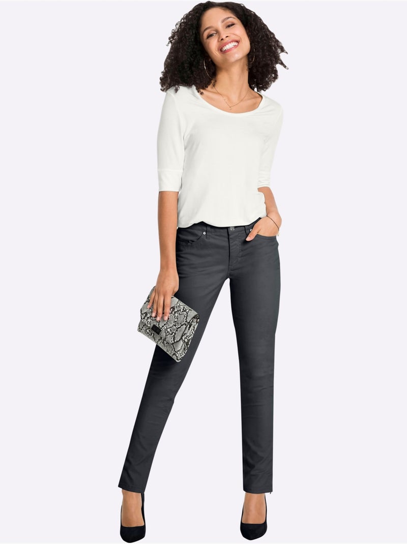 Jean Fentes Latérales à Glissière - Taille Standard - Witt Noir - Kiabi