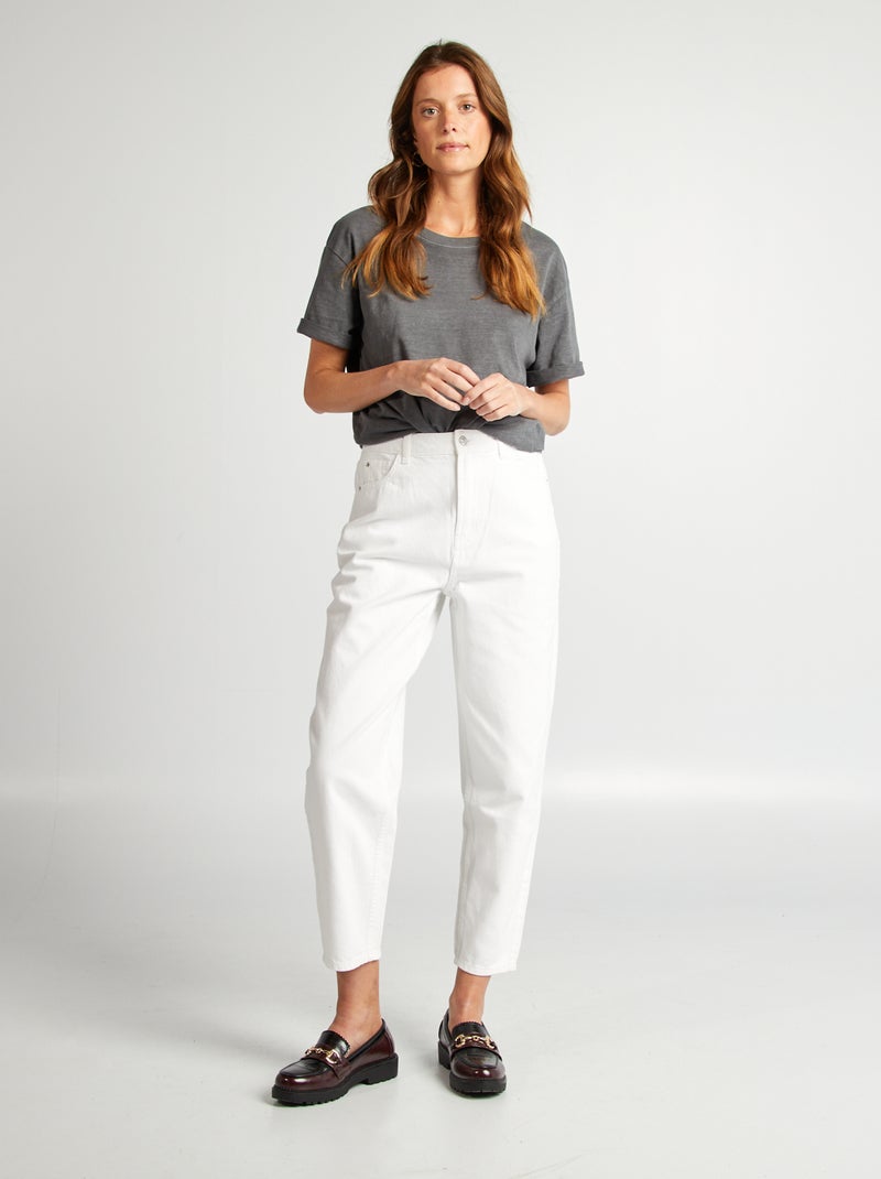 Jean fit barrel blanc - Kiabi