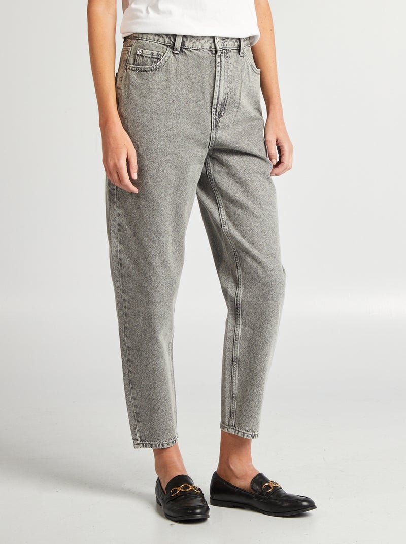 Jean fit barrel Gris - Kiabi