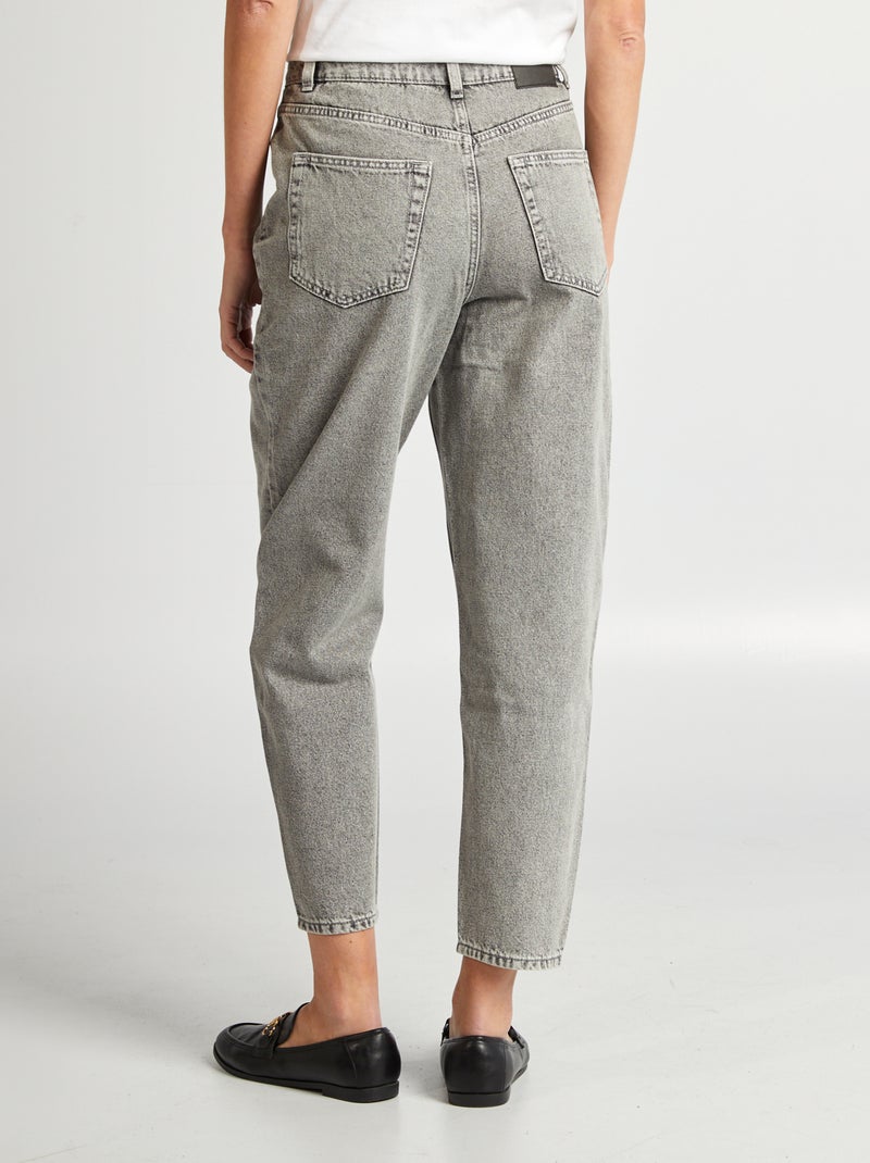 Jean fit barrel Gris - Kiabi