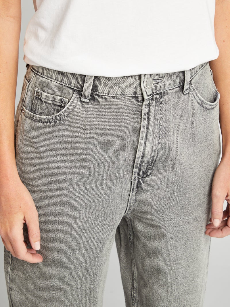 Jean fit barrel Gris - Kiabi