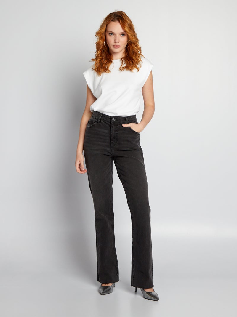 Jean flare à taille haute Noir - Kiabi