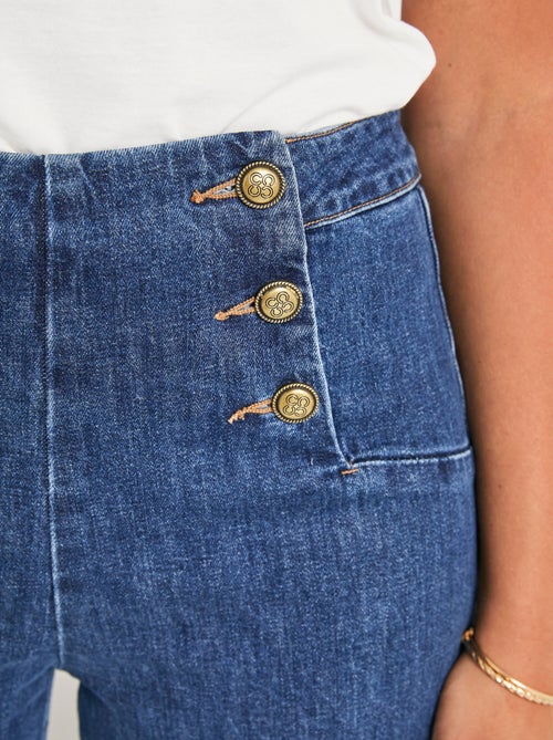 Jean flare extensible taille effet pont - Kiabi