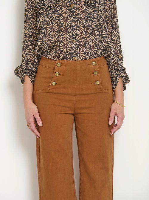 Jean flare extensible taille effet pont - Kiabi
