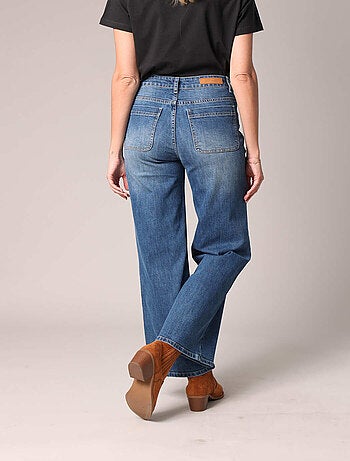 Jean flare taille haute avec grandes poches plaquées 'Deeluxe'