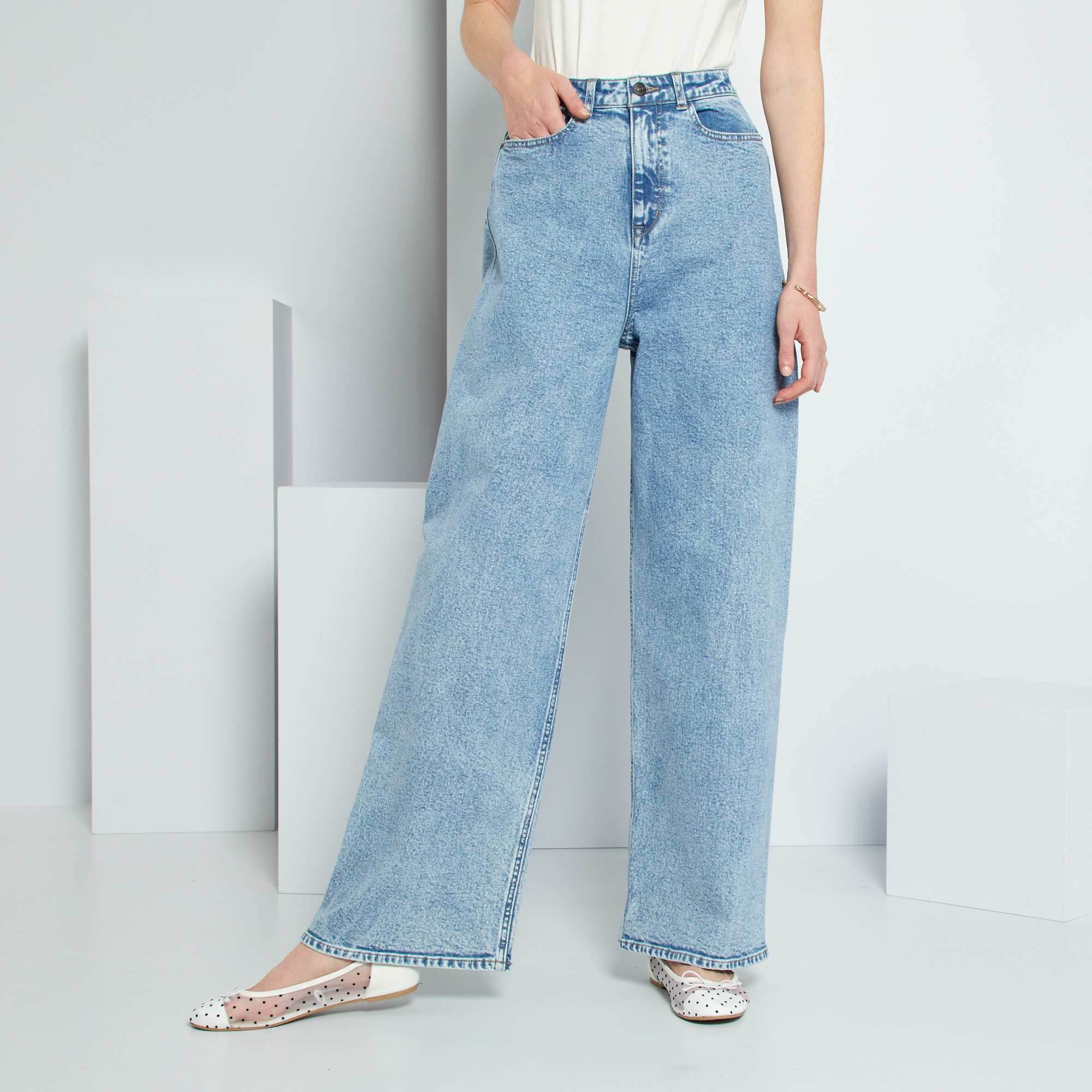 jean flare brut taille haute