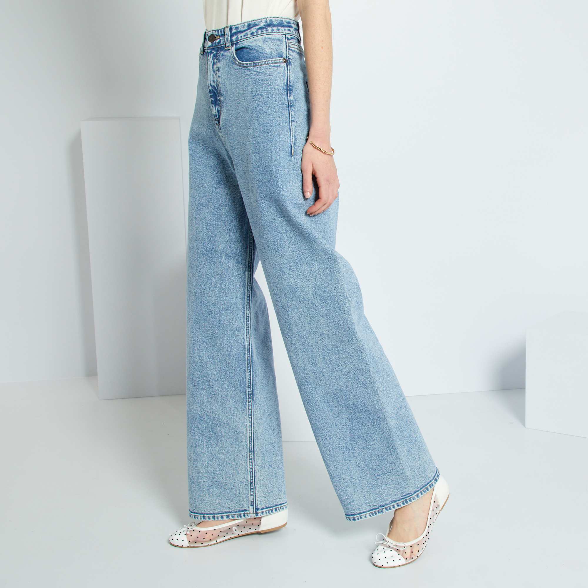 jean flare brut taille haute