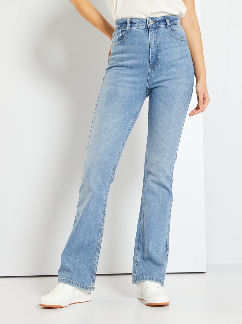 Jean flare taille haute bleu - Kiabi