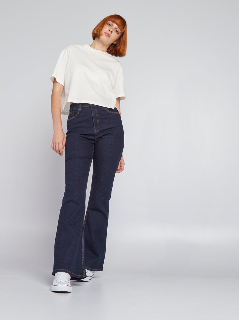 Jean flare/bootcut - 5 poches Bleu brut - Kiabi