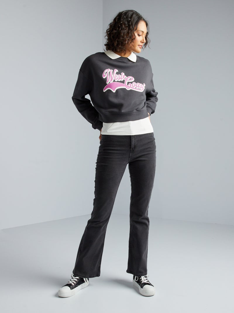 Jean flare/bootcut - 5 poches Noir - Kiabi