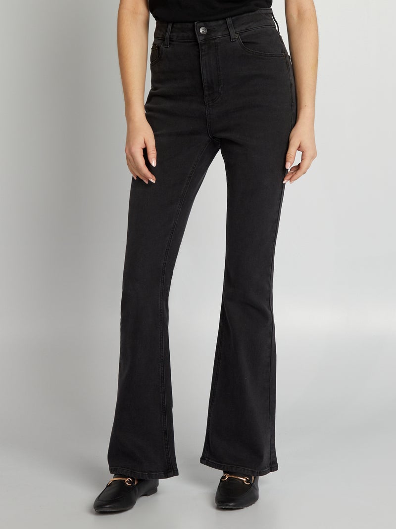 Jean flare/bootcut L30 Noir Femme Kiabi