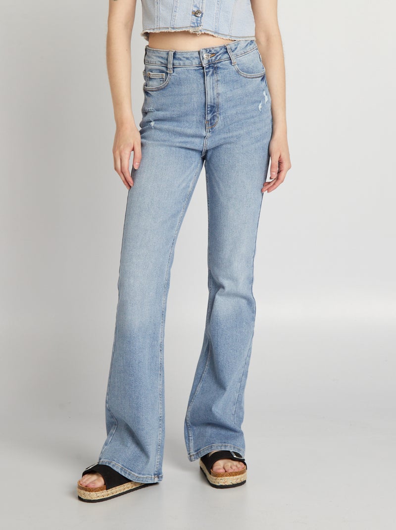Jean flare/bootcut à taille haute Bleu - Kiabi