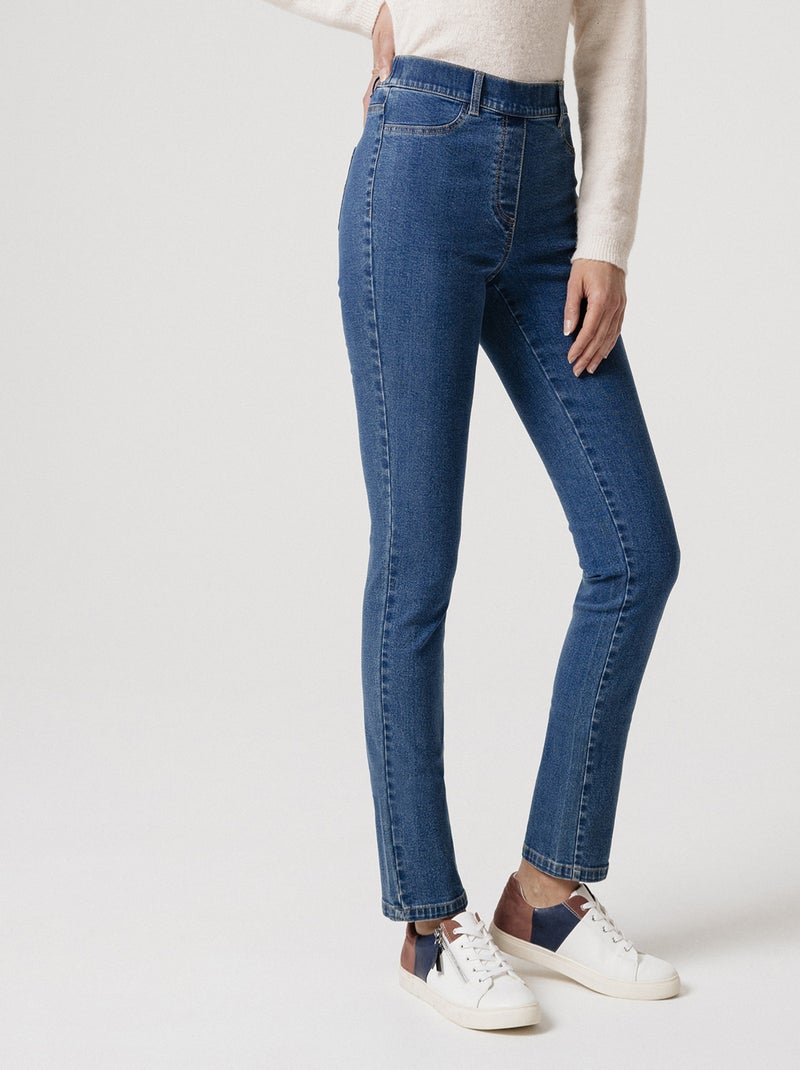 Jean gaine intégrée Perfect Fit by Damart - Damart Bleu denim - Kiabi