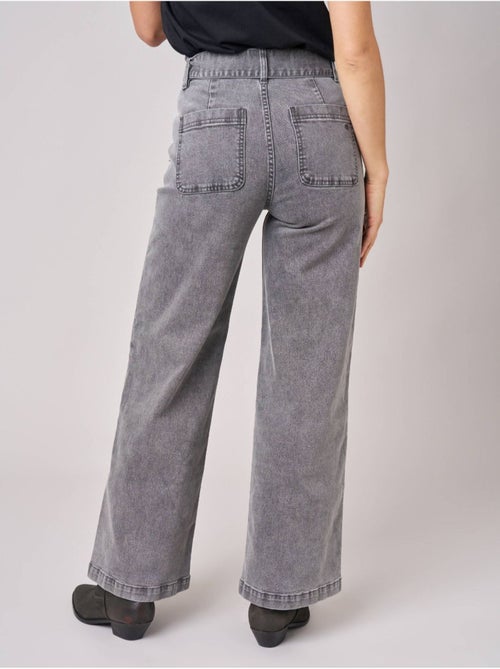 Jean gris wide leg femme 'deeluxe' - Kiabi