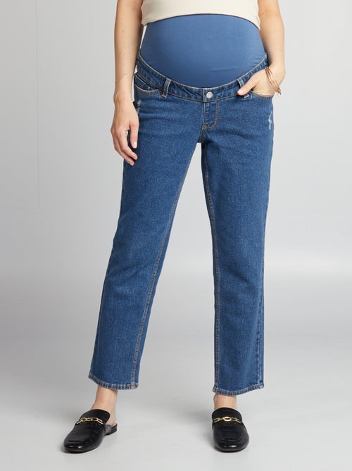 Jean grossesse à coupe droite avec bandeau - Kiabi