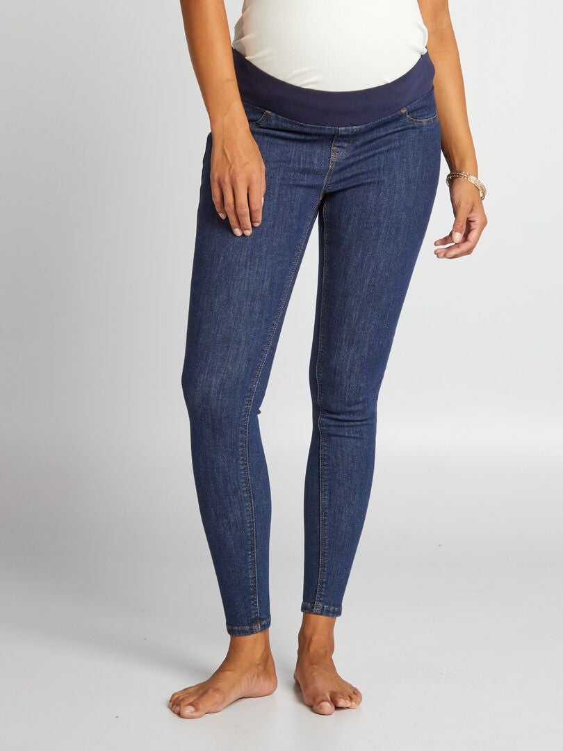 Jean Grossesse Slim Vertbaudet - Bandeau Sans Couture - Taille 38 - Denim 99% Coton - Confort Maternité