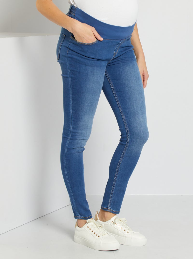 Jean grossesse super skinny bandeau bas stone - Kiabi