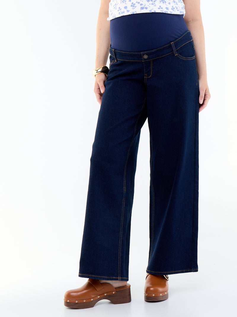 Jean grossesse wide leg Bleu - Kiabi