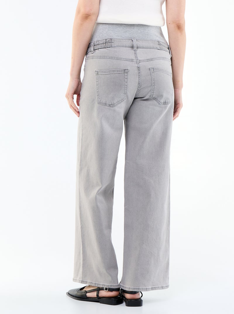 Jean grossesse wide leg Gris - Kiabi