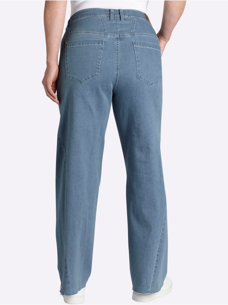 Jean Jambes Larges Mode - Taille Standard - Sheego Bleu Blanc - Kiabi