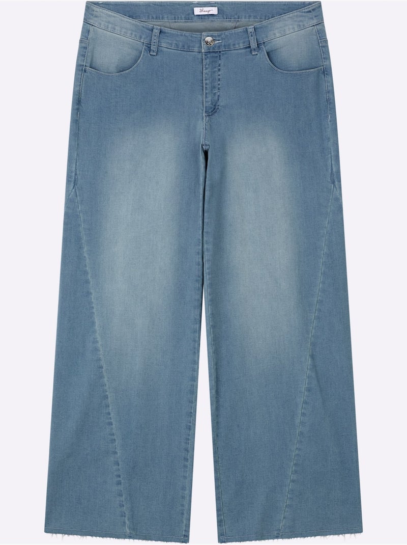 Jean Jambes Larges Mode - Taille Standard - Sheego Bleu Blanc - Kiabi