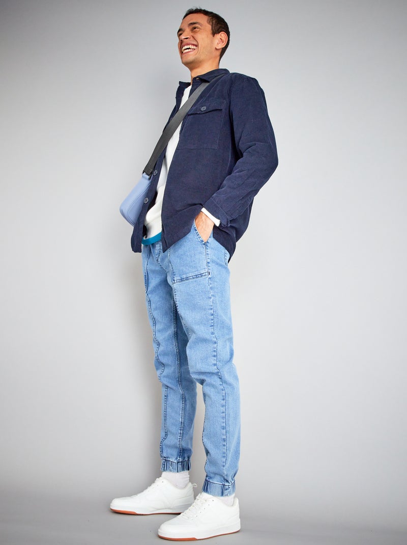 Jean jogger à taille élastiquée Bleu - Kiabi