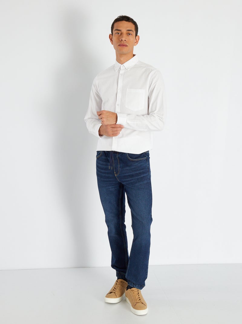 Jean Jogger à taille élastiquée Brut - Kiabi