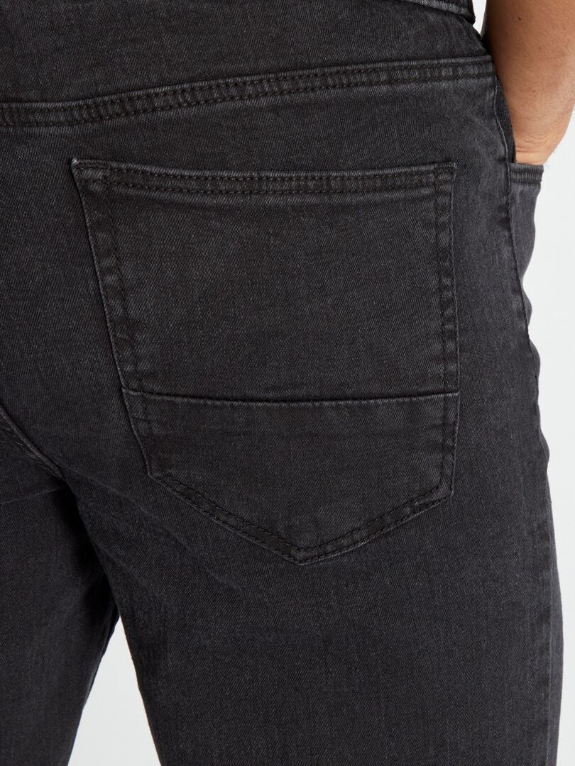 Jean Jogger à taille élastiquée Gris noir - Kiabi
