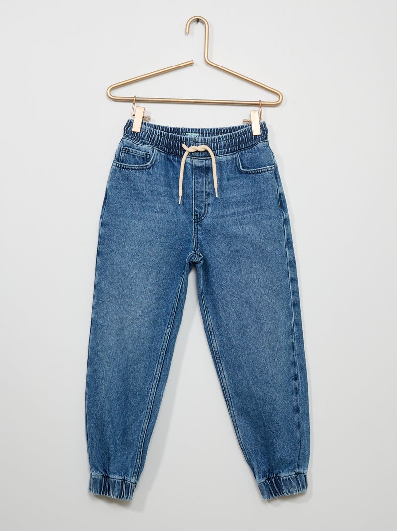Jean jogger avec cordon bleu - Kiabi