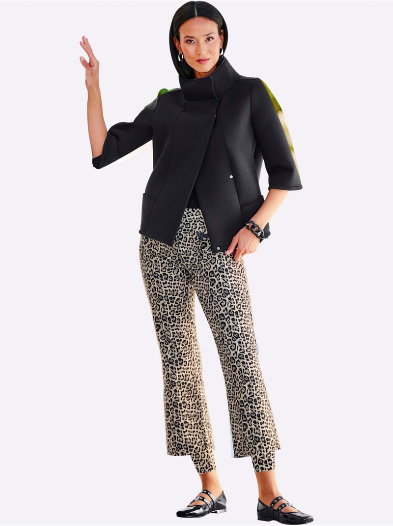 Jean Joli Motif Léopard - Taille Standard - Helline Noir Beige - Kiabi