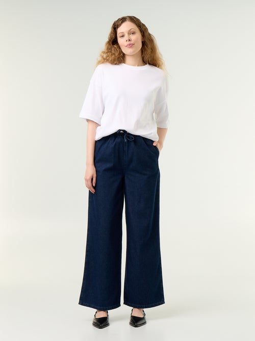 Jean large à la taille élastiquée - Kiabi