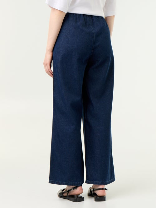 Jean large à la taille élastiquée - Kiabi