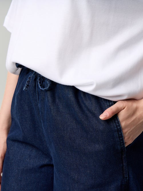 Jean large à la taille élastiquée - Kiabi