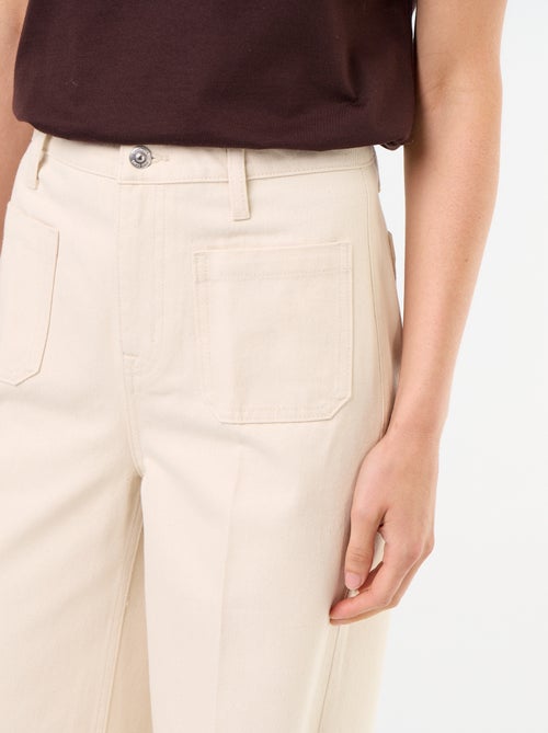 Jean large à taille haute avec poches plaquées - Kiabi