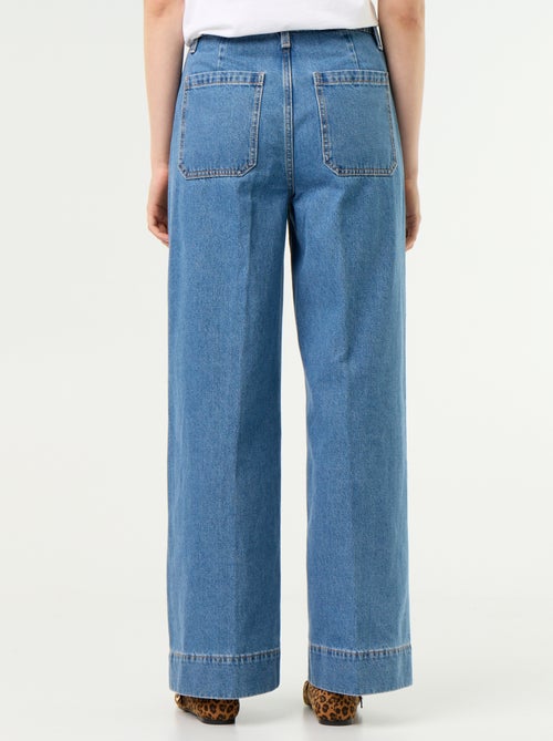 Jean large à taille haute avec poches plaquées - Kiabi Jean large à taille haute avec poches plaquées - Kiabi
