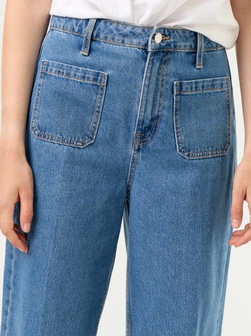 Jean large à taille haute avec poches plaquées - Kiabi Jean large à taille haute avec poches plaquées - Kiabi