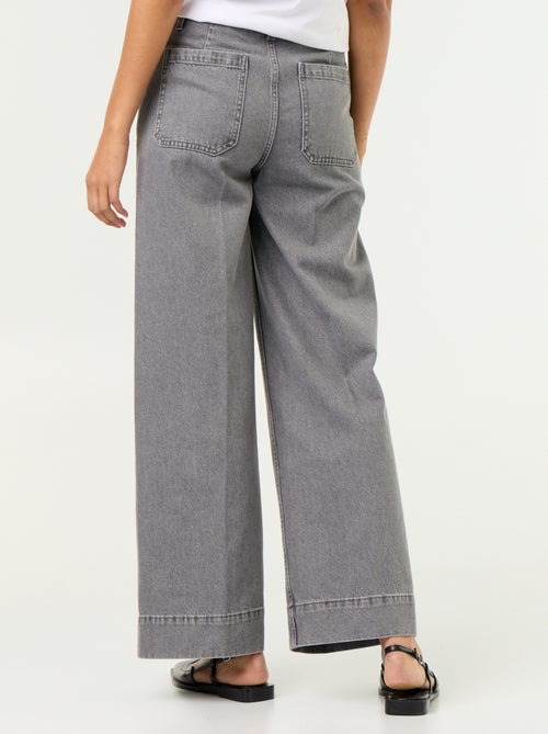 Jean large à taille haute avec poches plaquées - Kiabi Jean large à taille haute avec poches plaquées - Kiabi