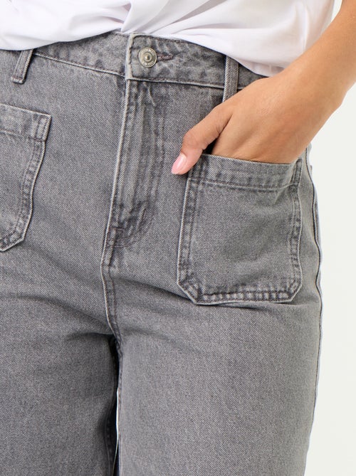 Jean large à taille haute avec poches plaquées - Kiabi Jean large à taille haute avec poches plaquées - Kiabi
