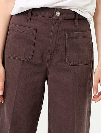 Jean large à taille haute avec poches plaquées