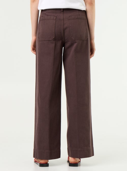 Jean large à taille haute avec poches plaquées - Kiabi