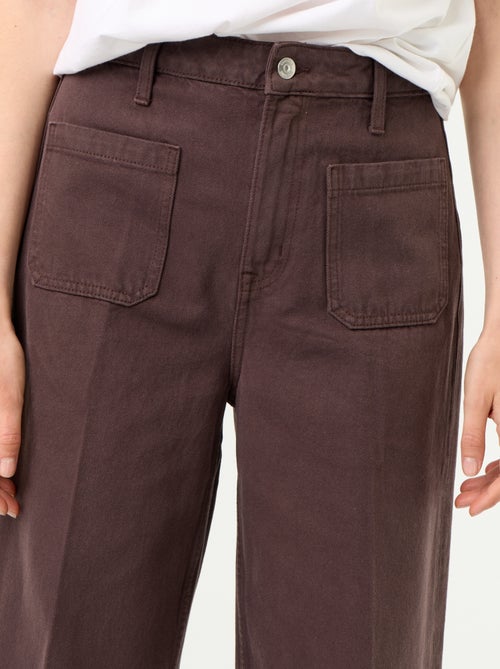 Jean large à taille haute avec poches plaquées - Kiabi