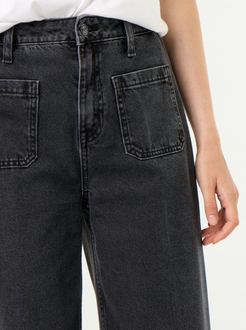 Jean large à taille haute avec poches plaquées - Kiabi