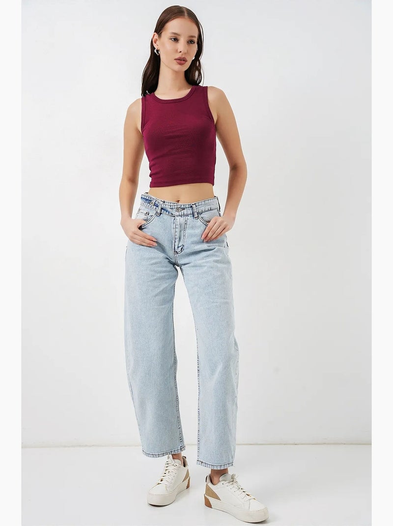 Jean large à taille haute bdart Bleu clair - Kiabi
